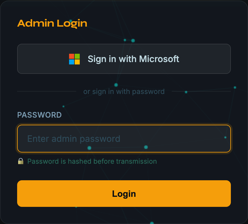 Admin Microsoft login
