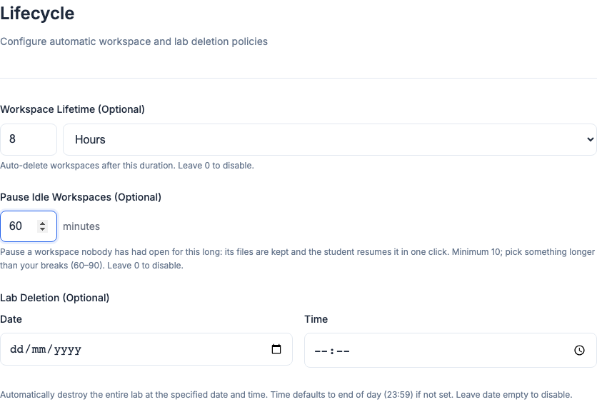 Cleaning configuration step