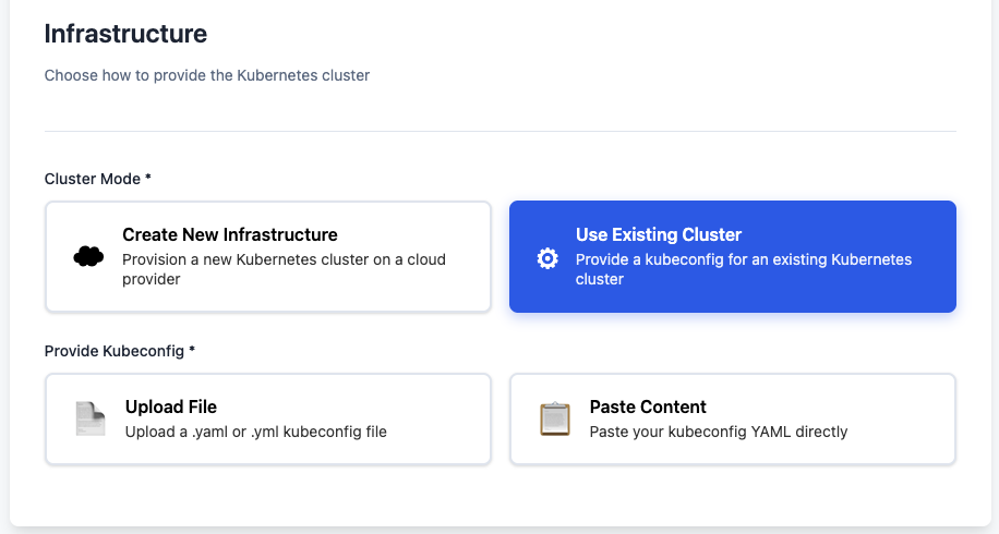 Infrastructure selection