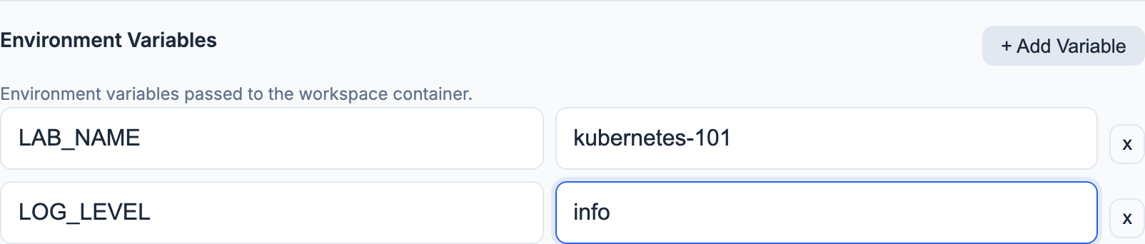 Environment variables
